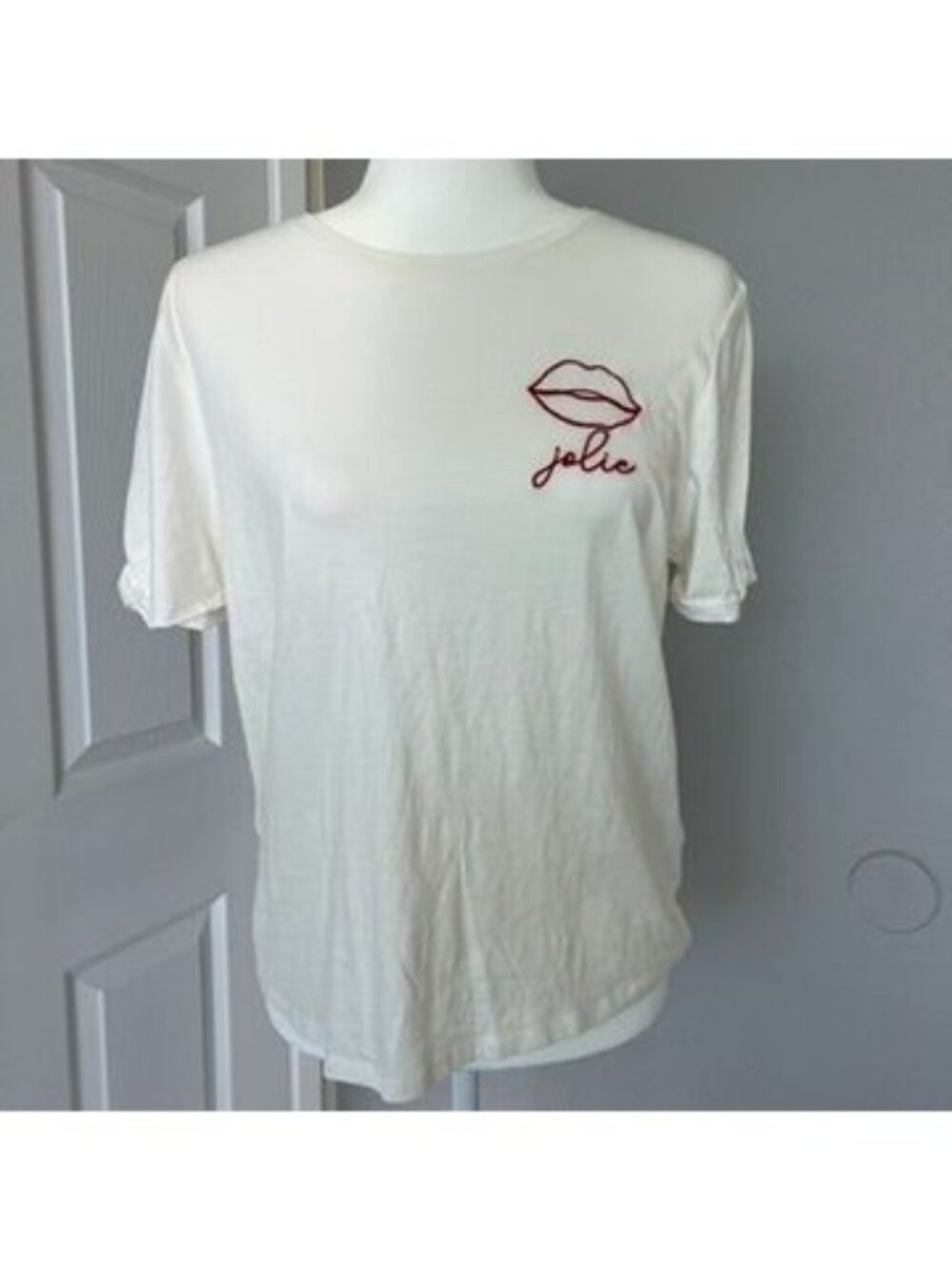 Naf Naf French Graphic Design Embroidered Short Sleeve T Shirt Size XL